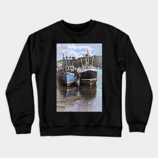 Fishing Boats At Tobermory Crewneck Sweatshirt